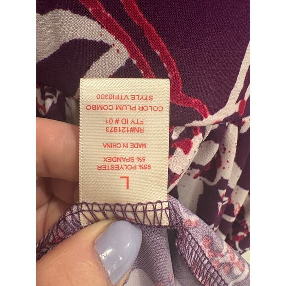 VIV Vivian Tam Size Large L Fuchsia Floral Dress - Picture 5 of 5